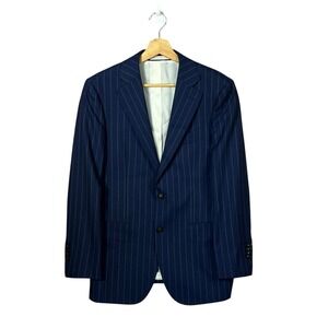 SUITSUPPLY Lazio Slim Fit Navy Pinstripe Wool Blazer Men Size 36S P62411